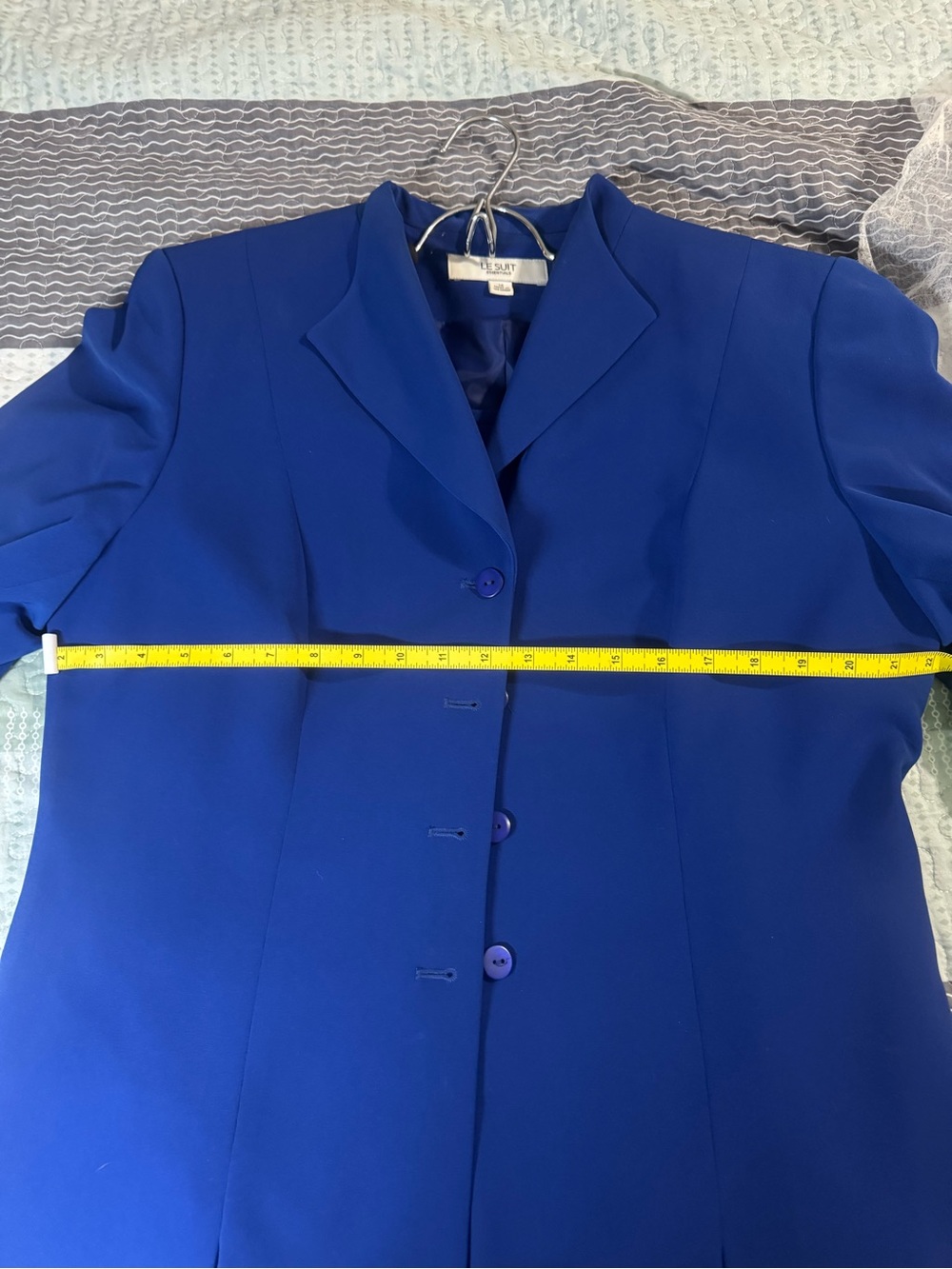 Le Suit Cobalt Blue Blazer & Skirt Set - Picture 7 of 11